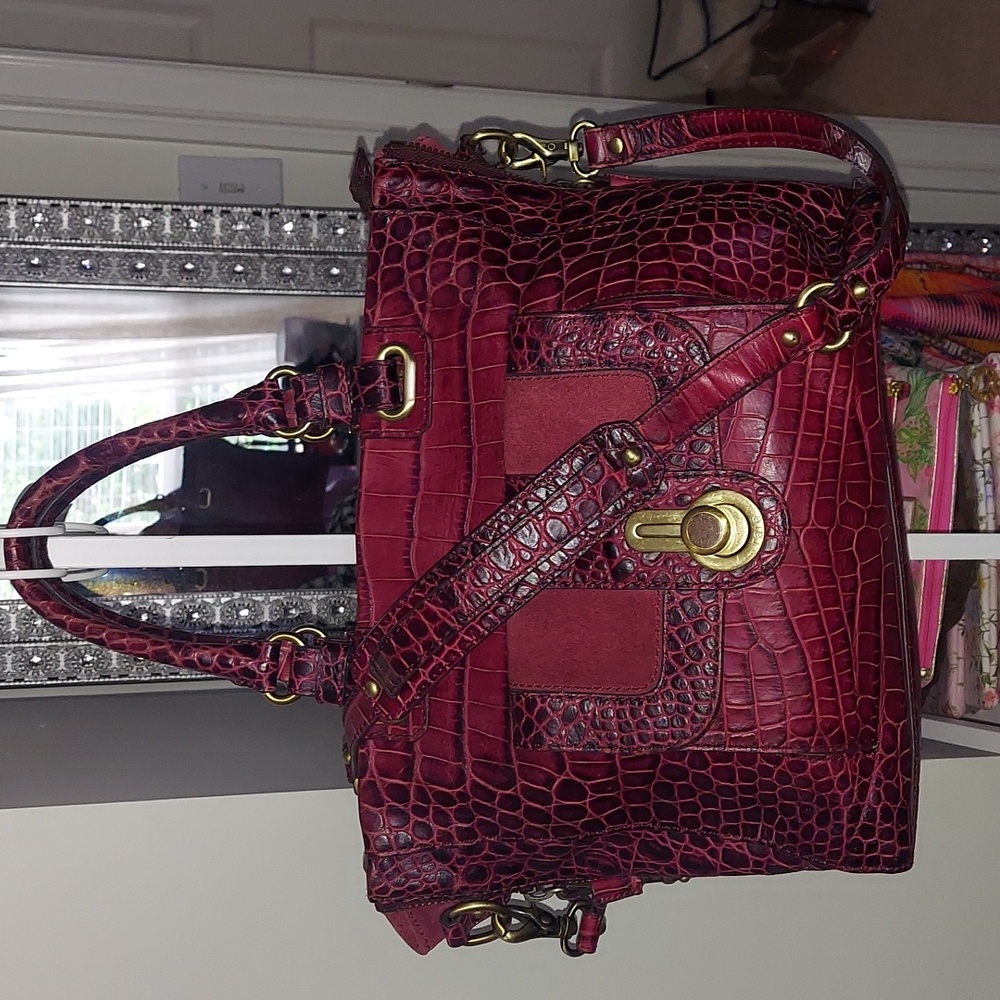 RAFE' TERESA Croc Embossed Vintage Style Satchel 🏷 - Picture 2 of 11